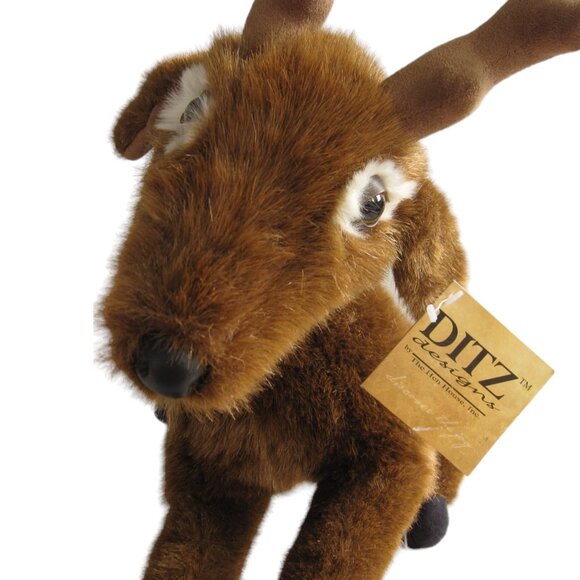 Ditz Designs Plush Deer Christmas Reindeer Brown Stuffed Animal Big 19" - Picture 2 of 5